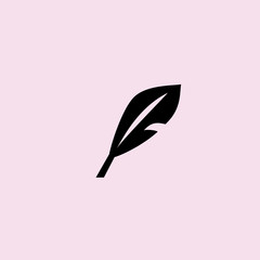 Feather icon. flat design.