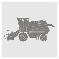  icon with farm combine for your design