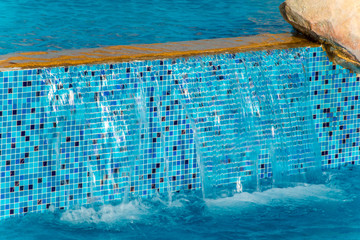 Swimming pool blue with stair at hotel