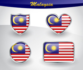 Glossy Malaysia flag icon set