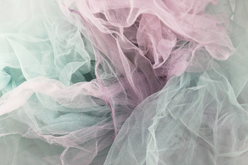 Vintage tulle chiffon background texture. The concept of a wedding. Vintage filtered and toned...