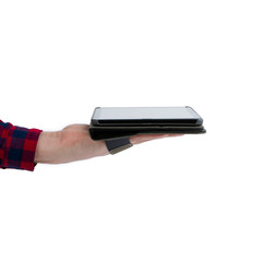 Case for tablet to hold on isolated white background