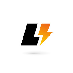 Letter L lightning logo icon design template elements