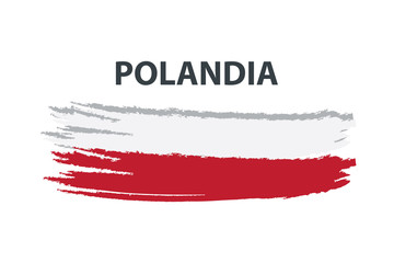 Brush Design Element for Polandia National Flag