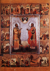 Icon Cosmas and Damian the unmercenaries