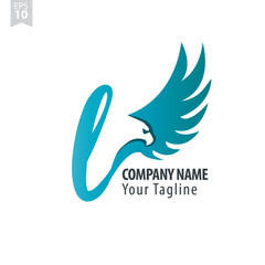 Fototapeta premium Initial Letter L Logo With Eagle or Hawk Icon Design Template
