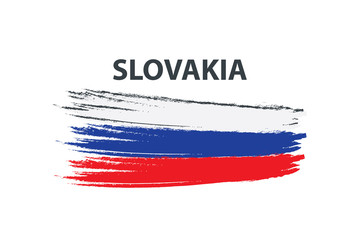 Brush Design Element for Slovakia National Flag