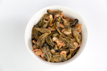 Dragon Boat Festival material Oysters in a bowl isolated on white background