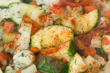 Vegetables with spices.