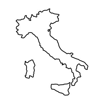 Italy Map Icon Over White Background Vector Illustration Graphic Design