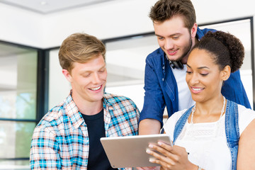 Young office workers or students as a team