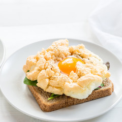 Breakfast with Wholemeal Bread Toast and Cloud Egg