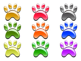 color paw prints icon