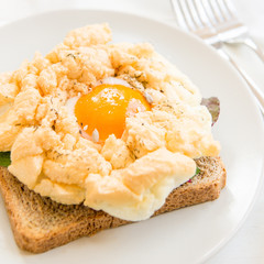 Breakfast with Wholemeal Bread Toast and Cloud Egg