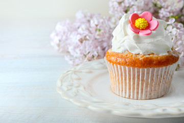 Cupcake with cream