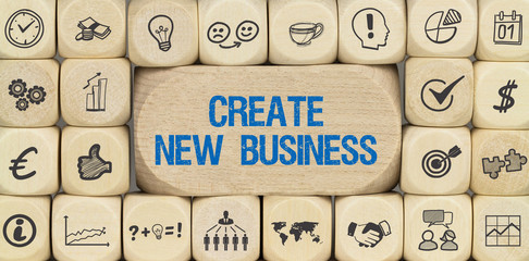 Create New Business / Würfel mit Symbole