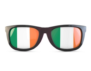 Ireland flag sunglasses. 3D Rendering