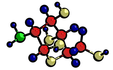Molecular structure of D-glucosamine-basic unit of chitosan