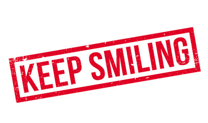 Keep Smiling rubber stamp. Grunge design with dust scratches. Effects can be easily removed for a clean, crisp look. Color is easily changed.