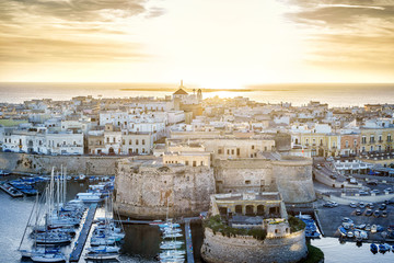Panorama of beautiful Gallipoli, Puglia, Italy - obrazy, fototapety, plakaty