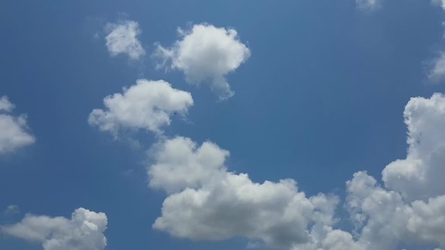 Time lapse of clouds in the blue sky moving fast, nature background