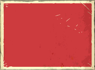 Vintage blank metal sign for text or graphics. Vector retro empty background. Red color.