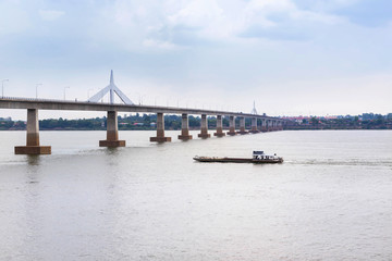 The second thai - lao friendship bridge  across the mekong river at mukdahan, thailand 