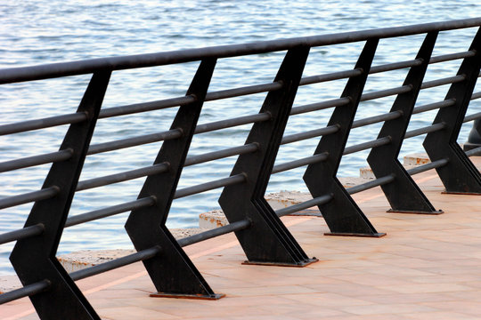 Handrails on a pier