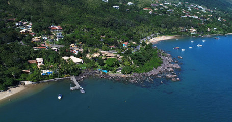 Aerial View of Ponta Azeda Beach in Ilhabela, Brazil