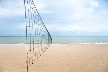 Volleyball net on the beautiful beach