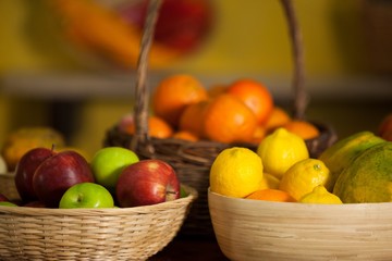 Close-up of various fruit in organic section
