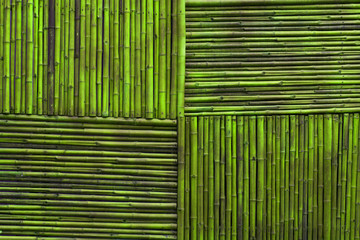 close up decorative old bamboo wood of fence wall background