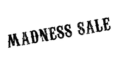 Madness Sale rubber stamp. Grunge design with dust scratches. Effects can be easily removed for a clean, crisp look. Color is easily changed.
