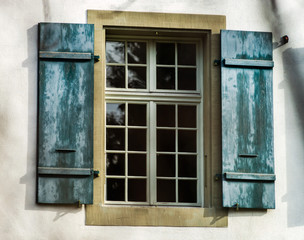 Old classic style windows of Switzerland
