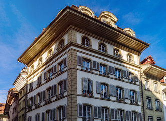 Classic city architecture of Switzerland street view