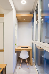Fototapeta na wymiar Study corner interior in modern apartment