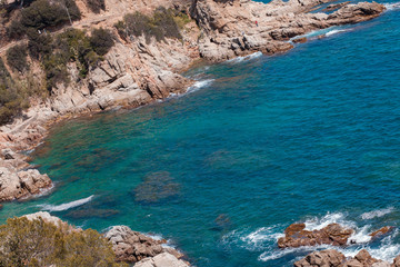 The Summer Blue sea with the rock