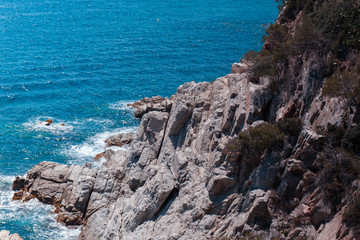 The Summer Blue sea with the rock