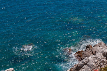 The Summer Blue sea with the rock