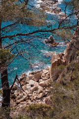 The Summer Blue sea with the rock