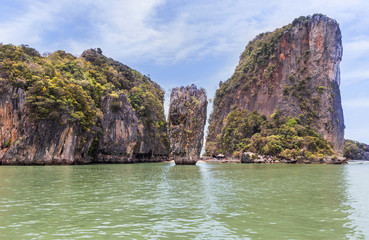 Naklejka premium view of Khao tapu or james bond island at phang nga bay in Thailand