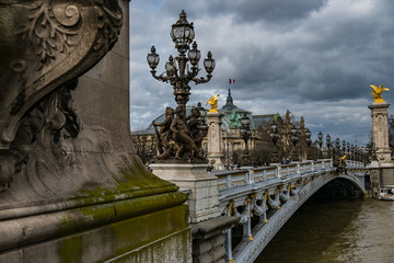 Pont Alexandre On A Rainy Day In France