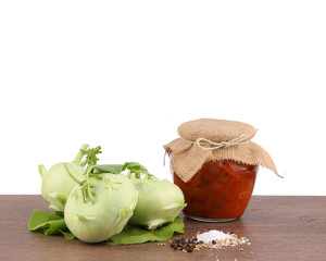 Fresh vegetables and fruits on the wooden board