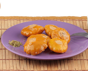 Fresh vegetables and fruits on the shredder