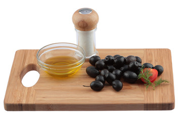 Fresh vegetables and fruits on the shredder