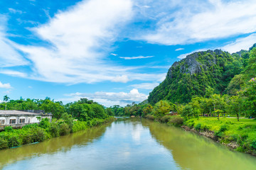Naklejka na ściany i meble Nam Song River at Vang Vieng, Laos