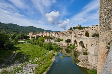 Besalu medieval village in Girona, Spain