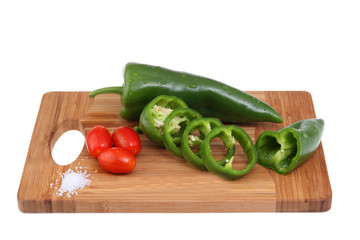 Fresh vegetables on the shredder