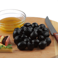 Fresh olives on the shredder