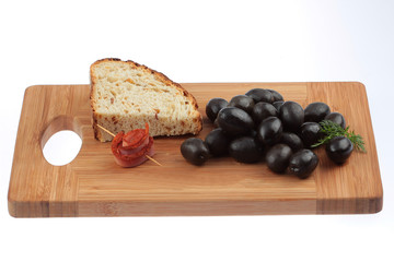 Fresh olives on the shredder